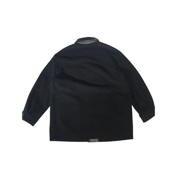 Krizia Jeans Women's Black Wool Blend Zip and Button Chore Jacket Blazer Coat - Picture 2 of 8